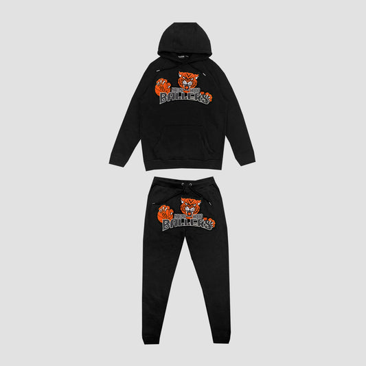 Naberhood Ballers Chenille Hoodie Tracksuit Set - Black