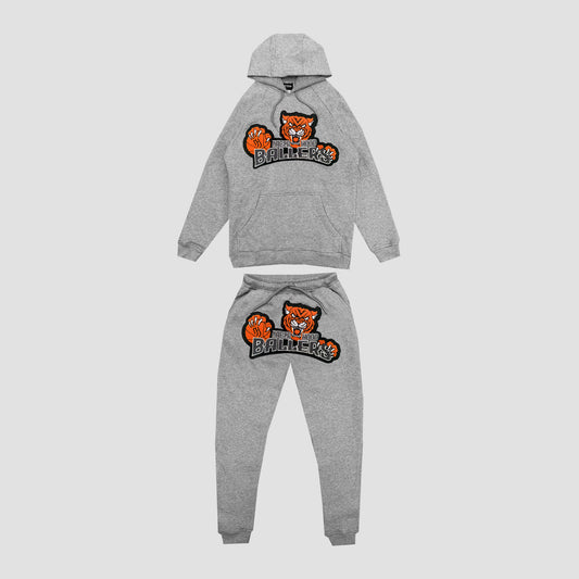 Naberhood Ballers Chenille Hoodie Tracksuit Set - Grey